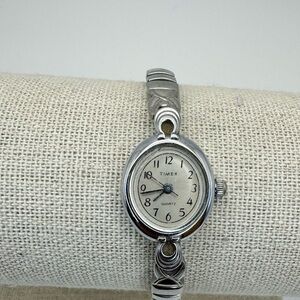 Timex Silver Women's Watch with Intricate Band